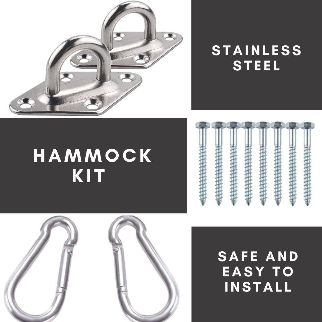 Hammock Mount, Indoor Hammock Hanging Kit, WOOD Hardware Stainless Steel, Hammock Hanging Tools, Hammock Wall Mount, Hammock Hardware