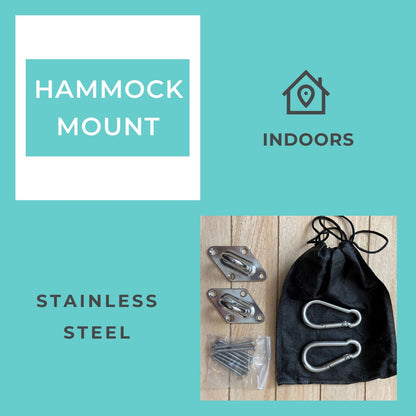 Hammock Mount, Indoor Hammock Hanging Kit, WOOD Hardware Stainless Steel, Hammock Hanging Tools, Hammock Wall Mount, Hammock Hardware
