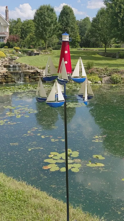 Nautical - Lighthouse and Sailboats