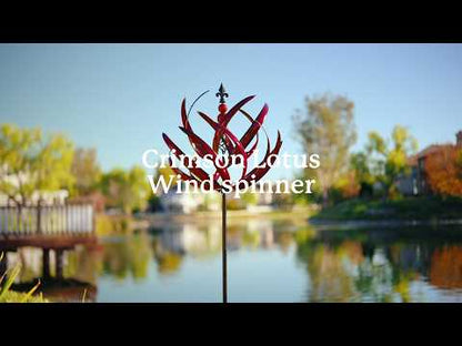 Crimson Lotus Wind Spinner