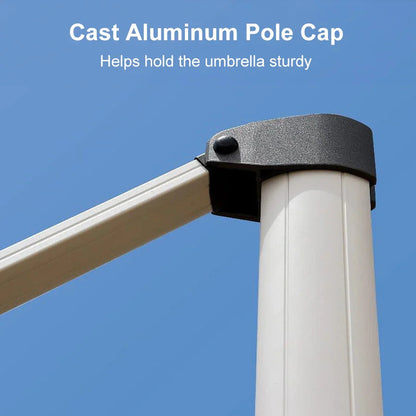 Square Cantilever Umbrella with Base, Outdoor Umbrellas with Lights