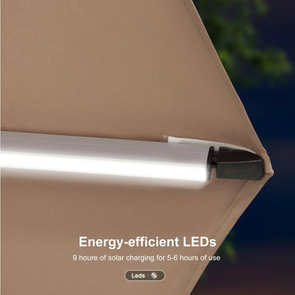 Square Cantilever Umbrella with Base, Outdoor Umbrellas with Lights