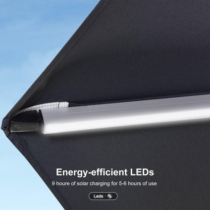 Square Cantilever Umbrella with Base, Outdoor Umbrellas with Lights