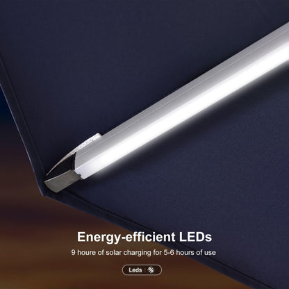 Square Cantilever Umbrella with Base, Outdoor Umbrellas with Lights