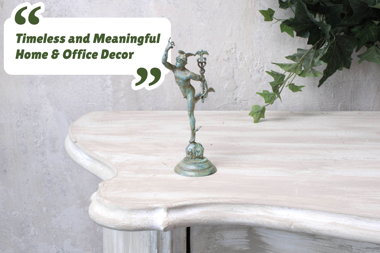 Giambologna Mercury Figurine (Green Bronze)