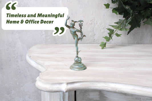 Giambologna Mercury Figurine (Green Bronze)