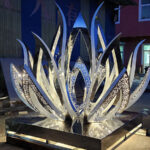 Stainless Steel Lotus Flower Water Fountain for Garden - YouFine Sculpture