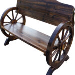 Wooden Wagon Wheel Bench